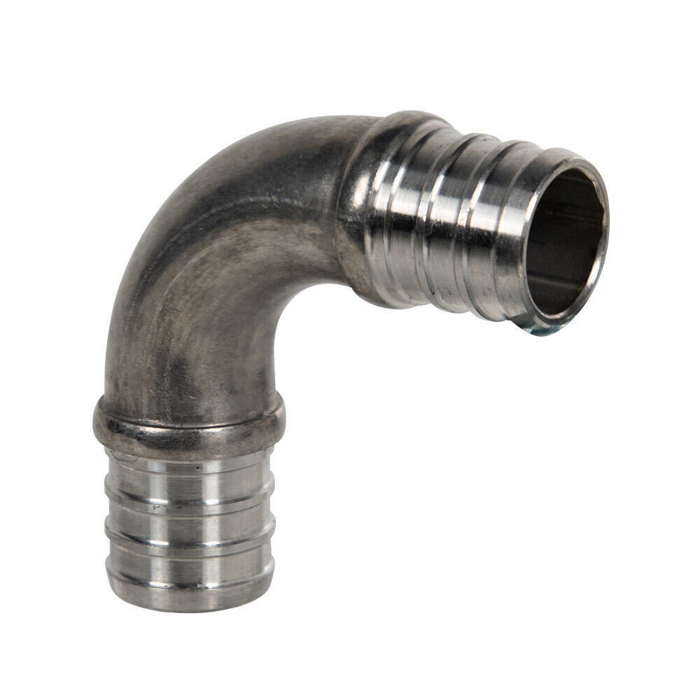 1&quot; PEX x 1&quot; PEX Stainless Steel 90° Swoop Elbow For Wood Boiler (#5000768) - $7.16