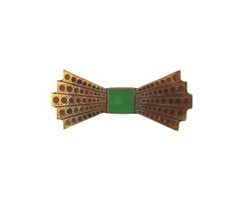 Vintage Women&#39;s Brooch Pin Gold Tone Enamel Fashion Jewelry Art Deco  - £15.73 GBP