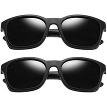 Joopin Square Sunglasses Polarized  Men, Retro  Driving Sunglasses (Black+Black) - £18.12 GBP