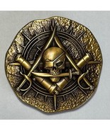 Piece of Eight Pirate Challenge coin Freemason Masonic, 1.75&quot;, Antique Gold - $460.41 MXN