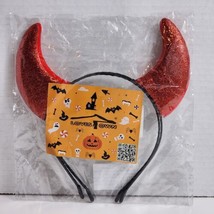 2- Red Glitter Sexy Devil Horns Headband Halloween Costume Accessory Cosplay - £4.67 GBP
