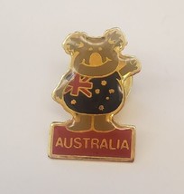 Koala With Australia Flag Lapel Hat Vest Pin Pinback Australian Souvenir - $16.63