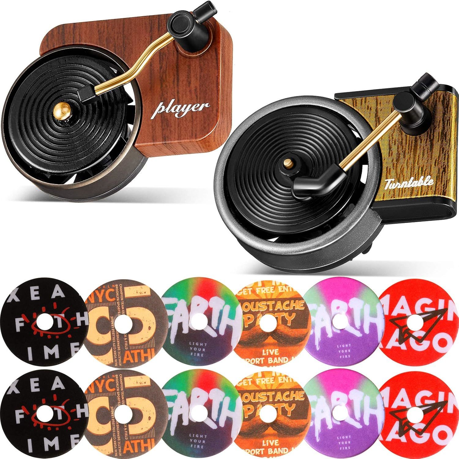 2 Pcs\. Car Air Freshener Record Player, 12 Pcs\. Aromatherapy Tablets With - $29.99