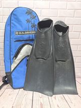 U.S. Divers Aqua Lung Otarie Fins, Black, 9.5-11.5, With  Case Made In USA - $20.15