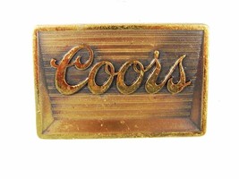 Vintage Gold Tone Brass Dress Up COORS Beer Belt Buckle 72716 - £19.38 GBP