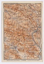 1910 Antique Map Of Bohemian / Bavarian Forest / Bavaria Germany - £16.77 GBP