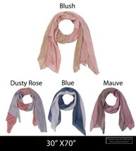 New Crinkle two-tone shadow Silk Blend Scarf Blue / Silver Soft Head Face Cover - £5.78 GBP