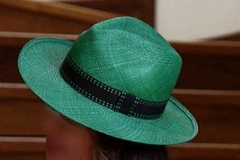 Genuine Panama Hat from Ecuador &quot;Clásico&quot; - green (in other colours available) - £125.63 GBP