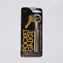 Vintage Eddie Bauer Brass Pocket Tire Air Gauge Tool Keyring Accessory New *** - $25.55