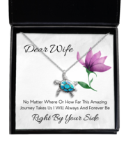 Valentine Necklace Dear Wife Purple Flower Turtle-MC-NL - £52.59 GBP