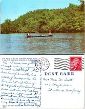 Missouri Webb City Float Fishing Ozarks Posted to NJ in 1956 VTG Postcard - £7.37 GBP