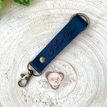 Personalized Customized Leather Keychain  for Men Handmade Key Fob Keyring - $30.00
