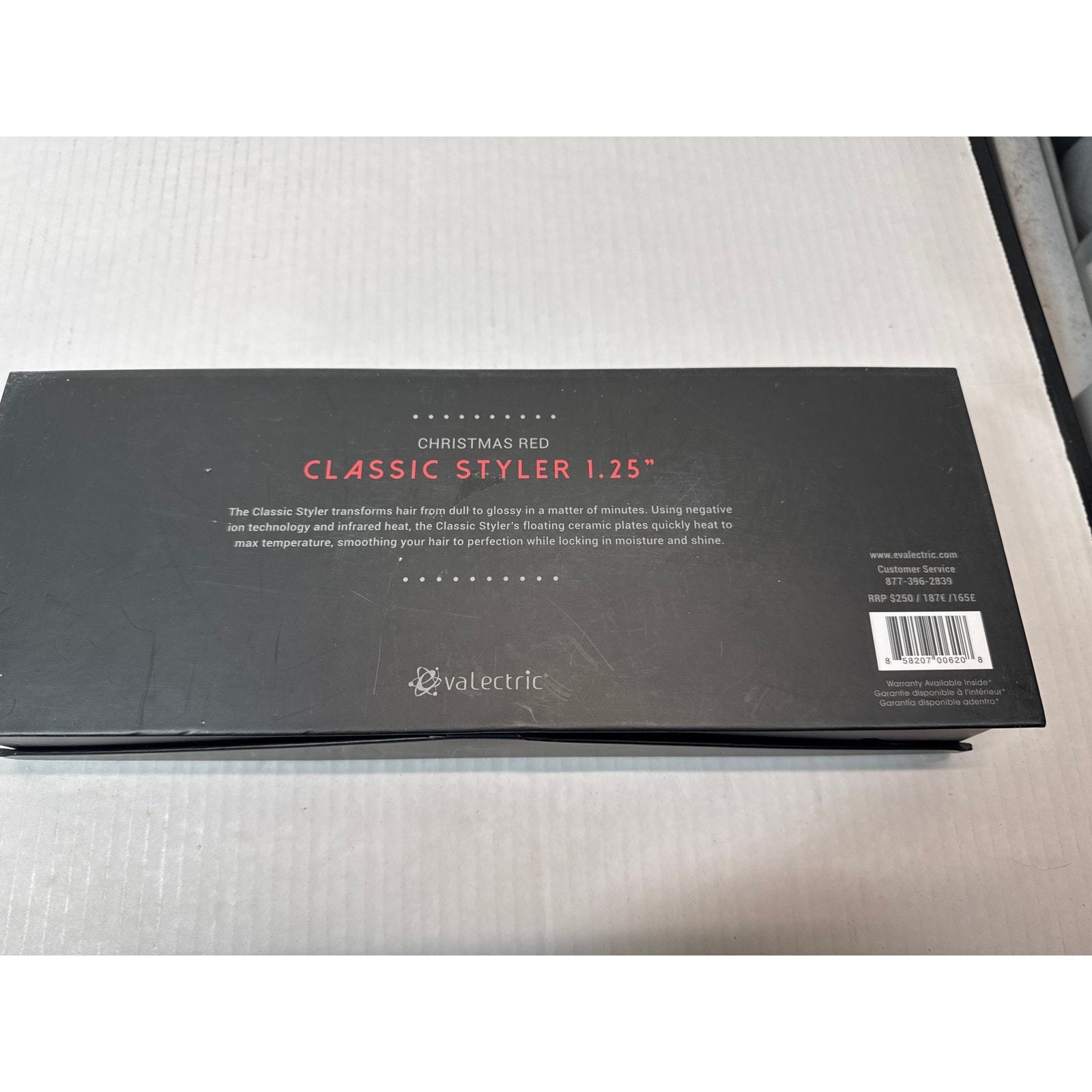 Evalectric Classic Styler 1.25" Ceramic Plates Hair Straightener Christmas Red Item image 3