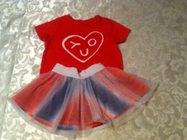 July 4th baby Gap Size 6 12 mo red top skirt set 2 piece lot - £11.00 GBP