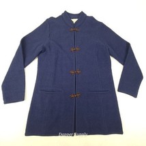 Appleseed&#39;s Women&#39;s M Wool Jacket Blue Toggle Closure Mandarin Collar A3... - $39.59