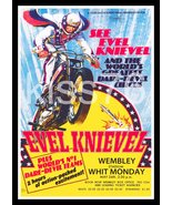 Evel Knievel 20 x 28 1975 WHITE BORDERED Wembley Stadium Jump Custom Poster - $68.08 CAD