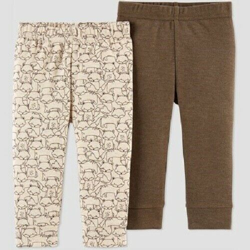 Just One You by Carter's Baby Boys' 2pk Fox Pants Brown Size Newborn NWT - $10.39