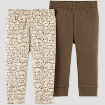 Just One You by Carter&#39;s Baby Boys&#39; 2pk Fox Pants Brown Size Newborn NWT - £8.30 GBP