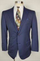 Scabal Mens Navy Blue Super 130s Wool Pinstripe Blazer Jacket Custom Mad... - £62.95 GBP