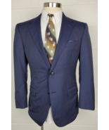Scabal Mens Navy Blue Super 130s Wool Pinstripe Blazer Jacket Custom Mad... - £62.58 GBP