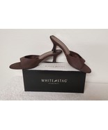 Vintage White Stag Brown PAM 2-1/4&quot; Heels Women&#39;s Size 8.5 Dress Shoes 1... - £7.82 GBP