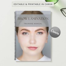 Brow Lamination Printable Manual Template Training Canva Editable Course Ebook T - £20.45 GBP