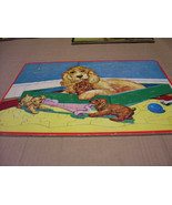 Vintage Milton Bradley Frame Tray Puzzle Dog With Pups with Animal Shape... - $21.55