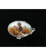Antique Egyptian Revival Baby Moses Basket Charm with Baby 800 Silver En... - $339.43 CAD