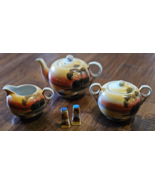 Vtg Hand Painted Japan TT Takito Porcelain Tea Set Tea Pot Sugar &amp; Cream... - $24.75