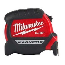 Milwaukee Tool 48-22-0326 8M/26Ft Compact Wide Blade Magnetic Tape Measure - £39.90 GBP