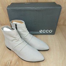ECCO Women&#39;s Ankle Boots Sz 5-5.5 EU 36 Grey Rose Shape Pointy Ballerina - $83.87