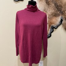 NIC + ZOE Turtle Neck Tunic Sweater Cranberry - $24.54