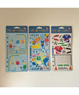 Vintage Stickers LOT Car Wash, Soccer, Pool Scrapbook *NEW Sealed Sticko... - $14.66 CAD