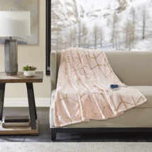 Sleep Philosophy True North Raina 50&quot; X 60&quot; Electric Metallic Print Throw-Blush - £36.36 GBP