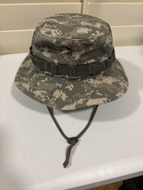 US Military Bucket Hat Cap Mens Size 7 3/8 Digi Camo Drawstring Outdoors - €12,69 EUR