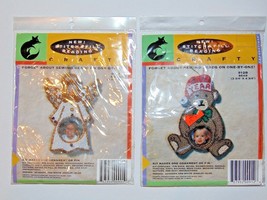 Vintage New Stitch &amp; Fill Beading Crafty Ornament or Pin Kit &#39;&#39;BEAR &amp; ANGEL&#39;&#39; - £7.76 GBP