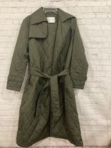 Rebecca Minkoff Long Lightweight Coat Trench Jacket Women’s XS Green Open Front - $148.49