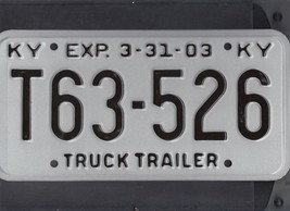 2003 United States Kentucky Base Truck Trailer License Plate T63-526 - $16.34 CAD