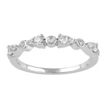 1/3CT TW Diamond Wedding band Ring in Sterling Silver - £61.54 GBP+