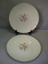 Pink Flower Bouquet Center  Qty 2 Spring Song Dinner Plates Edwin Knowles Discon - £10.27 GBP