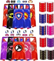 Superhero Capes &amp; Costumes Set Double-Sided, Kids Premium Quality for Halloween - £23.80 GBP