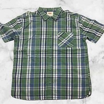 Men&#39;s Levi&#39;s Green | Blue | White Plaid Button Down S/S Shirt - £39.78 GBP