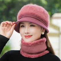 New women winter hat keep warm female outdoor cap add fur lined hats scarf set for thumb200