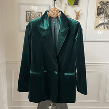 INC International Concepts Green Velvet Double Breasted Blazer S - $50.40