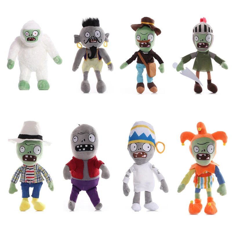 8pcs/lot 30cm Plants vs Zombies Plush Toys PVZ Mummy Clown Snowman Zombies Plush - £41.87 GBP