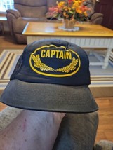 Vntg Mesh Snapback Trucker Hat/Cap CAPTAIN - $8.90