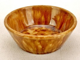 4&quot; Porcelain Bowl, Brown Spongeware, Snacks, Side Dish, Dipping Sauce, D... - $14.65