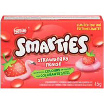 24 X Smarties Strawberry Flavor Candy Coated Milk Chocolate 45g Each Box - £44.90 GBP