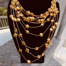 Vintage QVC Joan Rivers Classics Collection 33”, 6 Strand, Gold Plated Necklace - £29.14 GBP