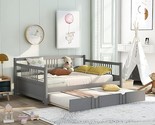 Full Size Daybed With Twin Trundle For Bedroom/Small Living Spaces, Wood... - $525.99